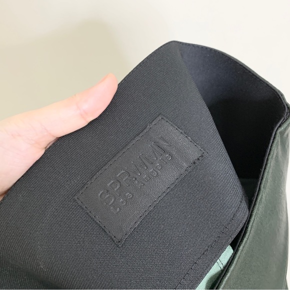 SPRWMN Leather Ankle Leggings (Sz M) 100% Lambskin High Rise Emerald Green - Picture 12 of 16